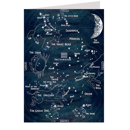 Charming Glittered Celestial Constellations Card ~ England